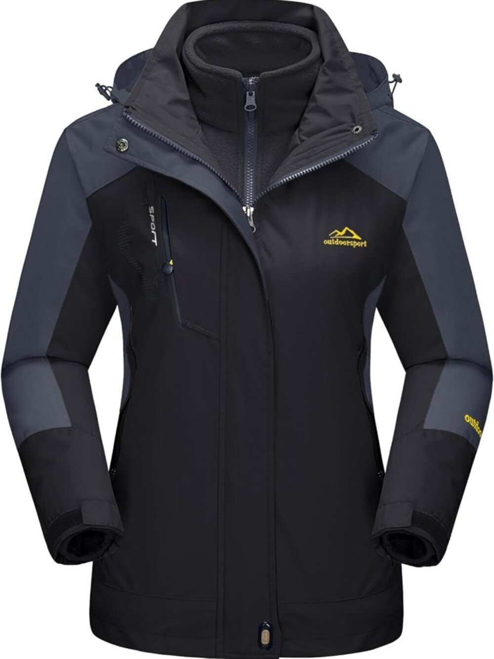 3-in-1 Women's Winter Coat - Waterproof Ski Jacket, Windproof, Fleece Lined